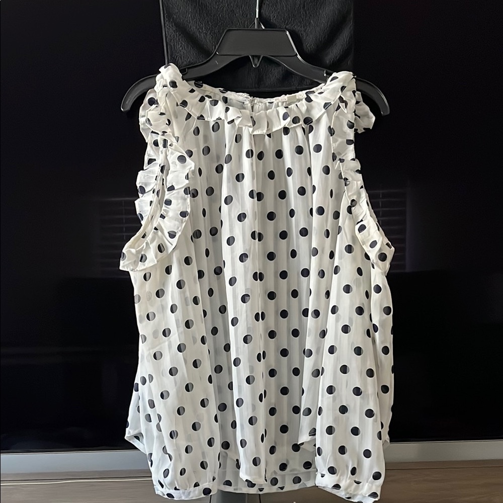 Polka Dot Ruffle Blouse - Picture 4 of 6